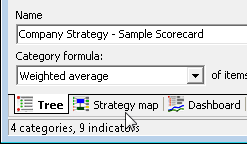 Select strategy map tab
